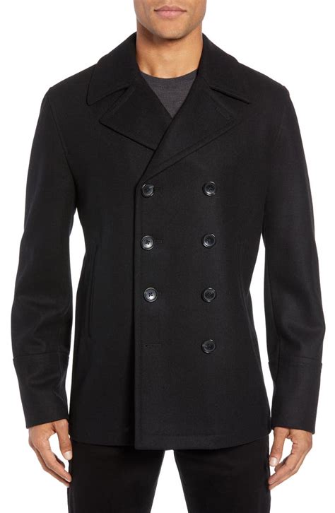 michael kors wool blend double breasted peacoat